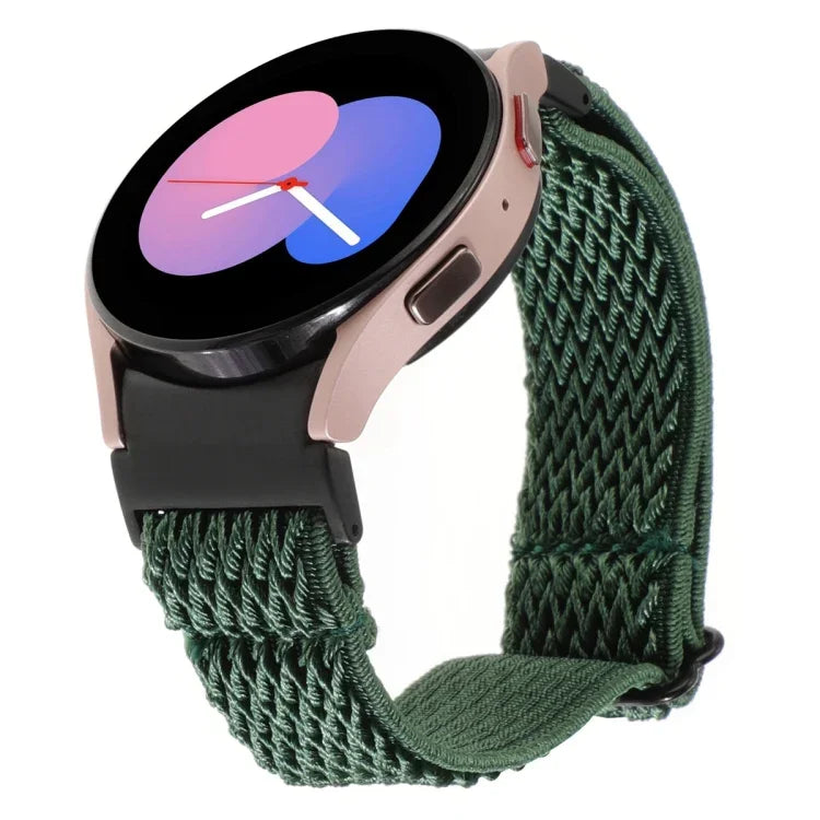 Pulseira de Relógio em Nylon Trançado Ondulado, Para Samsung Galaxy Watch6/6 Classic/5/5 Pro
