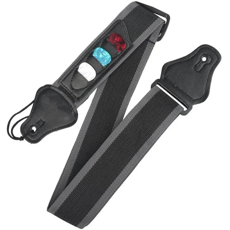 Correia para Guitarra Acústica Elétrica Folk com 3 Palhetas, Cor Aleatória, Correia para Guitarra