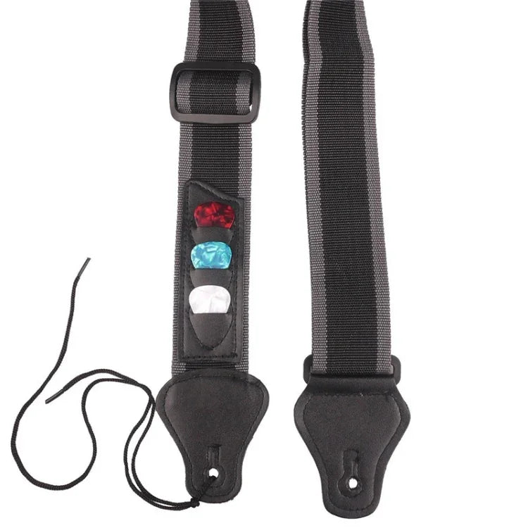 Correia para Guitarra Acústica Elétrica Folk com 3 Palhetas, Cor Aleatória, Correia para Guitarra