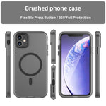 Capa de Telefone MagSafe em TPU Translúcido Fosco + PC com Cobertura Total, Para iPhone 12, Para iPhone 12 Pro Max, Para iPhone 12 Pro, Para iPhone 11 Pro Max, Para iPhone 11