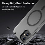Capa de Telefone MagSafe em TPU Translúcido Fosco + PC com Cobertura Total, Para iPhone 12, Para iPhone 12 Pro Max, Para iPhone 12 Pro, Para iPhone 11 Pro Max, Para iPhone 11