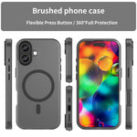 Capa de Telefone MagSafe em TPU Translúcido Fosco + PC com Cobertura Total, Para iPhone 17e / 16e, Para iPhone 17 Pro Max, Para iPhone 17 Pro, Para iPhone 17, Para iPhone Air, Para iPhone 16 Pro Max