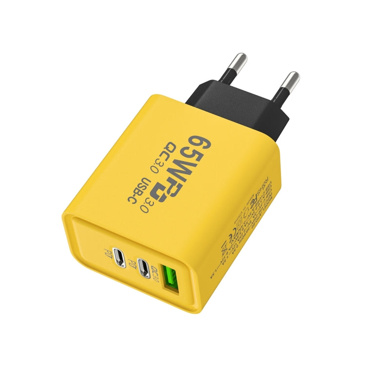 Carregador de Carregamento Rápido 65W de Nitreto de Gálio USB + Tipo-C, Ficha UE, Ficha EUA