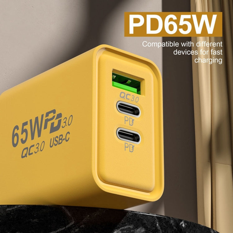Carregador de Carregamento Rápido 65W de Nitreto de Gálio USB + Tipo-C, Ficha UE, Ficha EUA