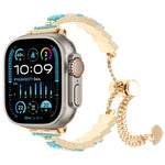 Shell Beads Chain Bracelet Metal Watch Band, For Apple Watch SE 2023 44mm, For Apple Watch SE 2023 40mm, For Apple Watch Ultra 2 49mm, For Apple Watch Series 9 45mm, For Apple Watch Series 9 41mm, For Apple Watch Ultra 49mm, For Apple Watch Series 8 41...