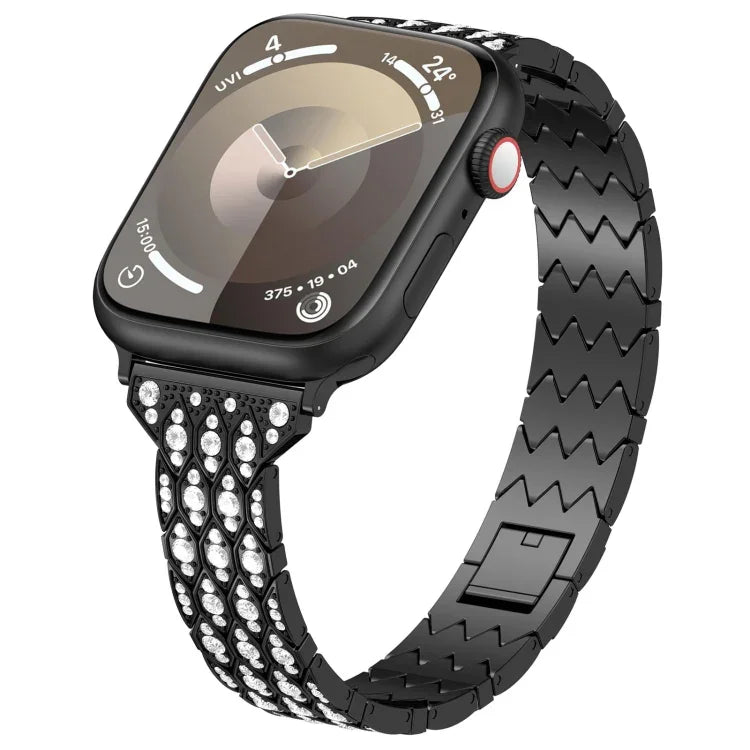 Pulseira de Relógio em Metal com Diamantes e Design Olho do Diabo, Para Apple Watch 42mm, Para Apple Watch 38mm