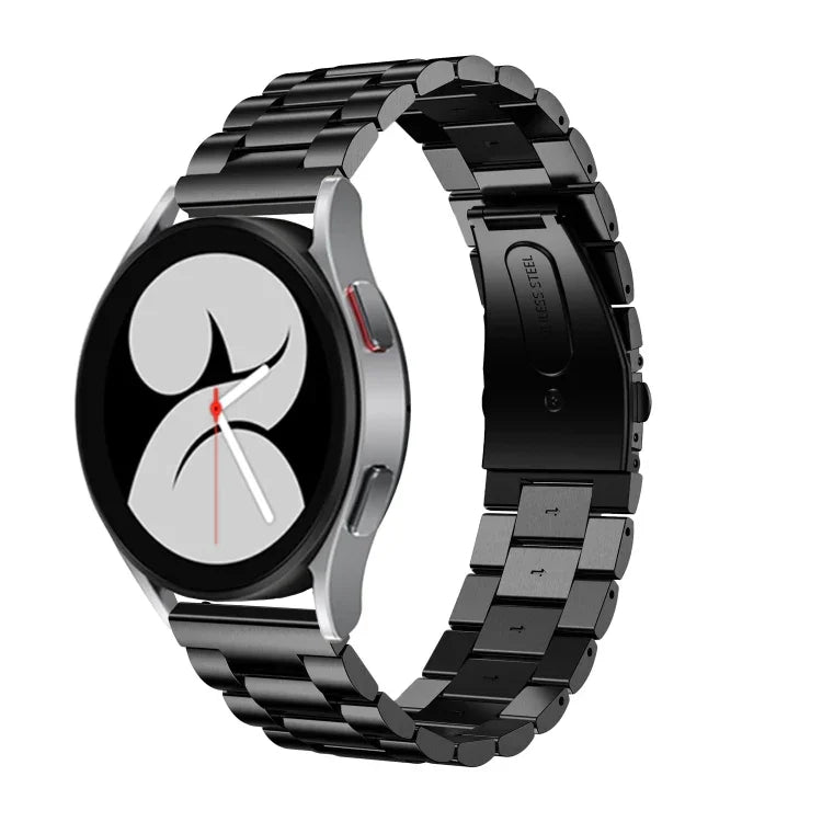Pulseira de Relógio em Aço Inoxidável com Três Contas e Cabeça Chata, Para Samsung Galaxy Watch6 / 6 Classic
