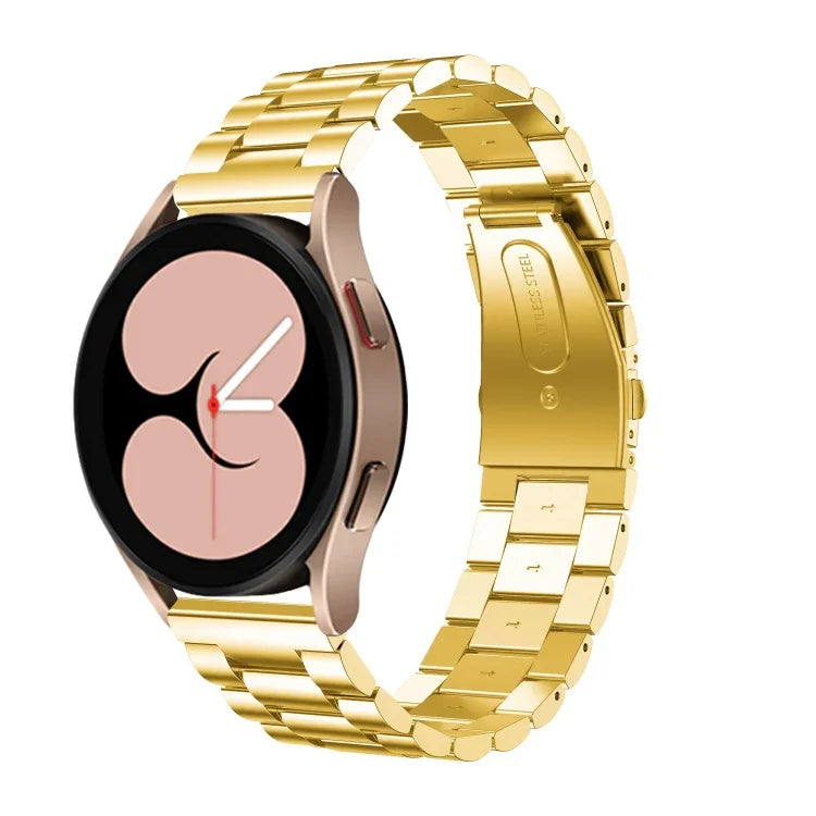 Pulseira de Relógio em Aço Inoxidável com Três Contas e Cabeça Chata, Para Samsung Galaxy Watch6 / 6 Classic