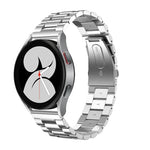 Pulseira de Relógio em Aço Inoxidável com Três Contas e Cabeça Chata, Para Samsung Galaxy Watch6 / 6 Classic