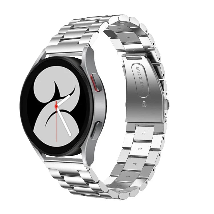 Pulseira de Relógio em Aço Inoxidável com Três Contas e Cabeça Chata, Para Samsung Galaxy Watch6 / 6 Classic