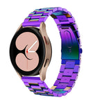 Pulseira de Relógio em Aço Inoxidável com Três Contas e Cabeça Chata, Para Samsung Galaxy Watch6 / 6 Classic