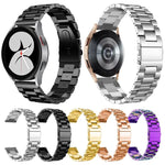 Pulseira de Relógio em Aço Inoxidável com Três Contas e Cabeça Chata, Para Samsung Galaxy Watch6 / 6 Classic