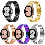 Pulseira de Relógio em Aço Inoxidável com Três Contas e Cabeça Chata, Para Samsung Galaxy Watch6 / 6 Classic