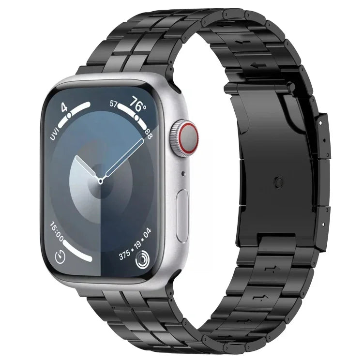 Correia de Relógio em Aço Titânio com Fivela Tartaruga, Para Apple Watch 42mm, Para Apple Watch 38mm
