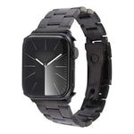 Correia de relógio em aço inoxidável com três contas, para Apple Watch SE 2023 44mm, para Apple Watch SE 2023 40mm, para Apple Watch Ultra 2 49mm, para Apple Watch Series 9 45mm, para Apple Watch Series 9 41mm