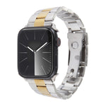Correia de relógio em aço inoxidável com três contas, para Apple Watch Ultra 49mm, para Apple Watch Series 8 41mm, para Apple Watch Series 8 45mm, para Apple Watch SE 2022 40mm, para Apple Watch SE 2022 44mm