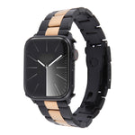 Correia de relógio em aço inoxidável com três contas, para Apple Watch Series 7 41mm, para Apple Watch Series 7 45mm, para Apple Watch SE 40mm, para Apple Watch SE 44mm, para Apple Watch Series 6 40mm