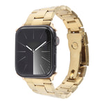 Correia de relógio em aço inoxidável com três contas, para Apple Watch Series 7 41mm, para Apple Watch Series 7 45mm, para Apple Watch SE 40mm, para Apple Watch SE 44mm, para Apple Watch Series 6 40mm