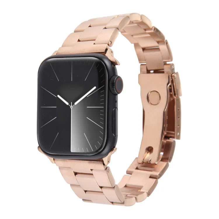 Correia de Relógio em Aço Inoxidável com Três Contas, Para Apple Watch 38mm