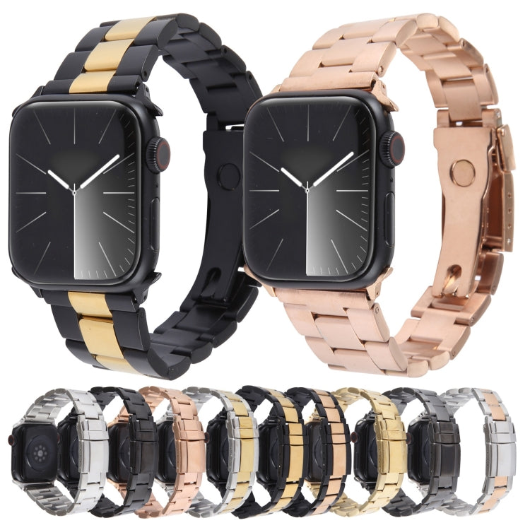 Correia de relógio em aço inoxidável com três contas, para Apple Watch Series 3 38mm, para Apple Watch Series 3 42mm, para Apple Watch Series 2 42mm, para Apple Watch Series 2 38mm, para Apple Watch 42mm