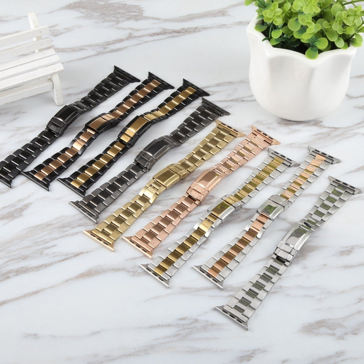 Correia de relógio em aço inoxidável com três contas, para Apple Watch Series 3 38mm, para Apple Watch Series 3 42mm, para Apple Watch Series 2 42mm, para Apple Watch Series 2 38mm, para Apple Watch 42mm