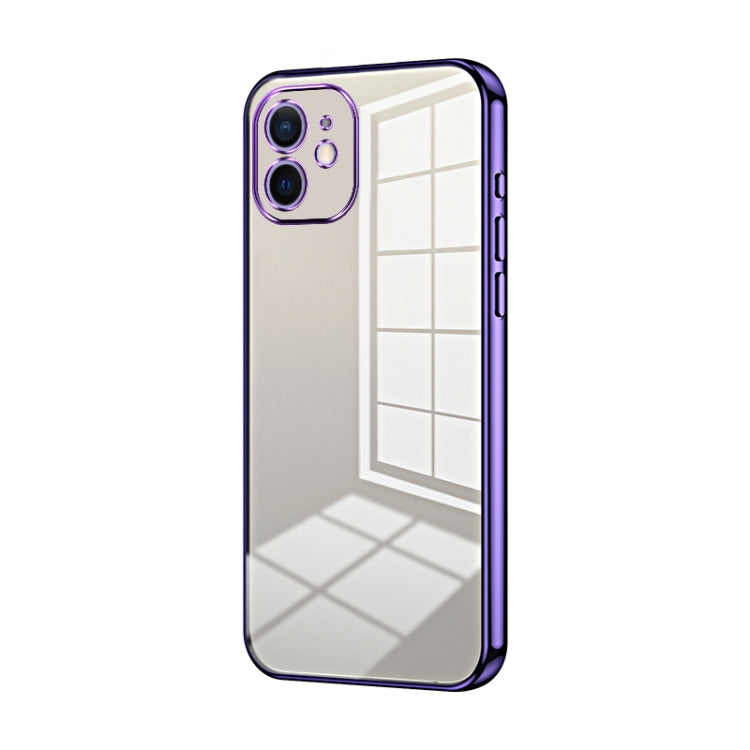 Transparent Plating Fine Hole Phone Case, For iPhone 13 Pro Max, For iPhone 13 Pro, For iPhone 13, For iPhone 12, For iPhone 12 Pro Max, For iPhone 12 Pro