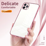 Capa de telemóvel transparente com orifícios finos e revestimento, para iPhone 11 Pro Max, para iPhone 11, para iPhone 11 Pro, para iPhone X / XS, para iPhone XR, para iPhone XS Max