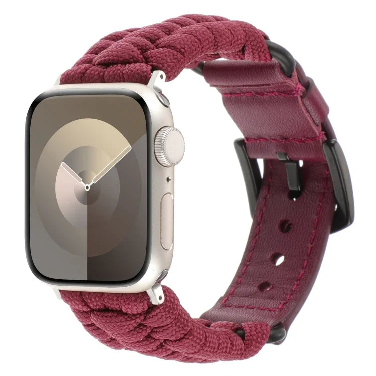 Correia de Relógio em Pele Genuína Paracord Simples, Para Apple Watch 42mm, Para Apple Watch 38mm