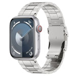 Safety Buckle Trapezoid Titanium Steel Watch Band, For Apple Watch SE 2023 44mm, For Apple Watch SE 2023 40mm, For Apple Watch Ultra 2 49mm, For Apple Watch Series 9 45mm, For Apple Watch Series 9 41mm, For Apple Watch Ultra 49mm                       ...
