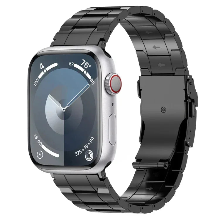 Correia de Relógio em Aço Titânio com Fivela de Segurança Trapézio, Para Apple Watch 42mm, Para Apple Watch 38mm