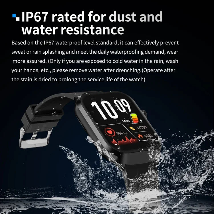 2.01 inch Silicone Strap Bluetooth Call Smart Watch Support Heart Rate Monitoring / Non-invasive Blood Sugar, Silicone Strap Black, Silicone Strap Light Yellow