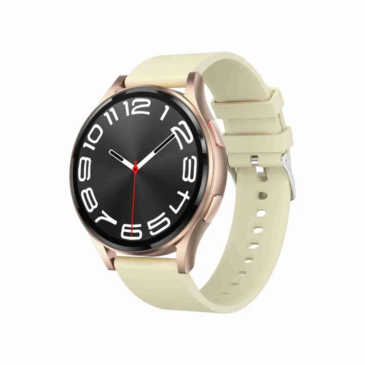 Smartwatch com Ecrã de 1,43 polegadas, Pulseira de Silicone, Chamada Bluetooth, Suporte a ECG / Açúcar no Sangue Não Invasivo, Pulseira de Silicone Preta, Pulseira de Silicone Amarelo Claro