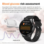 Smartwatch com Ecrã de 1,43 polegadas, Pulseira de Silicone, Chamada Bluetooth, Suporte a ECG / Açúcar no Sangue Não Invasivo, Pulseira de Silicone Preta, Pulseira de Silicone Amarelo Claro