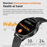 Smartwatch com Ecrã de 1,43 polegadas, Pulseira de Silicone, Chamada Bluetooth, Suporte a ECG / Açúcar no Sangue Não Invasivo, Pulseira de Silicone Preta, Pulseira de Silicone Amarelo Claro