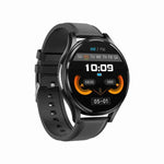 Smartwatch com Ecrã de 1,43 polegadas, Pulseira de Couro, Chamada Bluetooth, Suporte a ECG / Açúcar no Sangue Não Invasivo, Pulseira de Couro Preta, Pulseira de Couro Castanha