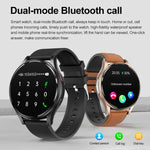 Smartwatch com Ecrã de 1,43 polegadas, Pulseira de Couro, Chamada Bluetooth, Suporte a ECG / Açúcar no Sangue Não Invasivo, Pulseira de Couro Preta, Pulseira de Couro Castanha