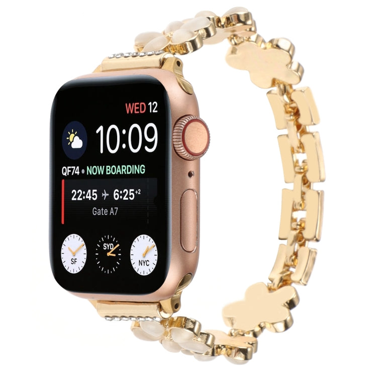Pulseira de Relógio em Liga de Zinco com Flor de 5 Pétalas, Para Apple Watch SE 2023 44mm, Para Apple Watch SE 2023 40mm, Para Apple Watch Ultra 2 49mm, Para Apple Watch Series 9 45mm, Para Apple Watch Series 9 41mm, Para Apple Watch Ultra 49mm