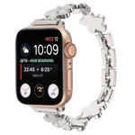 Pulseira de Relógio em Liga de Zinco com Flor de 5 Pétalas, Para Apple Watch SE 2023 44mm, Para Apple Watch SE 2023 40mm, Para Apple Watch Ultra 2 49mm, Para Apple Watch Series 9 45mm, Para Apple Watch Series 9 41mm, Para Apple Watch Ultra 49mm
