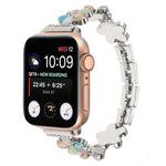 Pulseira de Relógio em Liga de Zinco com Flor de 5 Pétalas, Para Apple Watch SE 2023 44mm, Para Apple Watch SE 2023 40mm, Para Apple Watch Ultra 2 49mm, Para Apple Watch Series 9 45mm, Para Apple Watch Series 9 41mm, Para Apple Watch Ultra 49mm