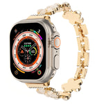 Pulseira de Relógio em Liga de Zinco com Flor de 5 Pétalas, Para Apple Watch SE 2023 44mm, Para Apple Watch SE 2023 40mm, Para Apple Watch Ultra 2 49mm, Para Apple Watch Series 9 45mm, Para Apple Watch Series 9 41mm, Para Apple Watch Ultra 49mm