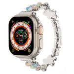 Pulseira de Relógio em Liga de Zinco com Flor de 5 Pétalas, Para Apple Watch SE 2023 44mm, Para Apple Watch SE 2023 40mm, Para Apple Watch Ultra 2 49mm, Para Apple Watch Series 9 45mm, Para Apple Watch Series 9 41mm, Para Apple Watch Ultra 49mm