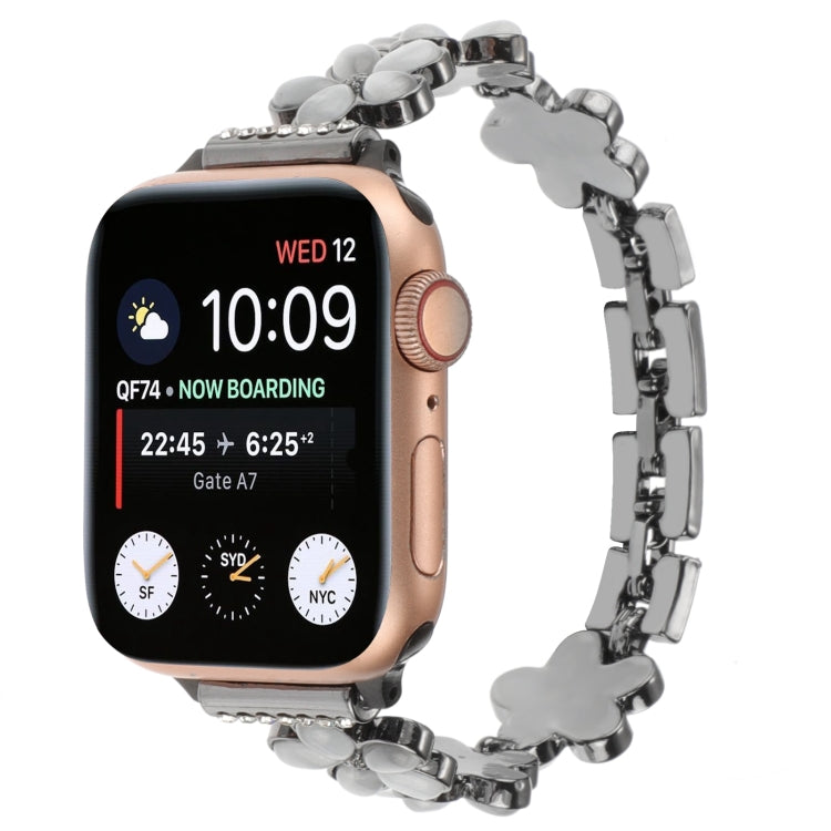 Correia de Relógio em Liga de Zinco com Corrente e Flor de 5 Pétalas, Para Apple Watch 42mm, Para Apple Watch 38mm