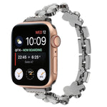 Pulseira de Relógio em Liga de Zinco com Flor de 5 Pétalas, Para Apple Watch 42mm, Para Apple Watch 38mm