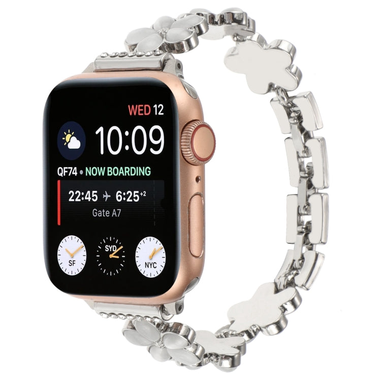 Pulseira de Relógio em Liga de Zinco com Flor de 5 Pétalas, Para Apple Watch 42mm, Para Apple Watch 38mm