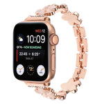 Pulseira de Relógio em Liga de Zinco com Flor de 5 Pétalas, Para Apple Watch 42mm, Para Apple Watch 38mm