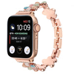 Pulseira de Relógio em Liga de Zinco com Flor de 5 Pétalas, Para Apple Watch 42mm, Para Apple Watch 38mm