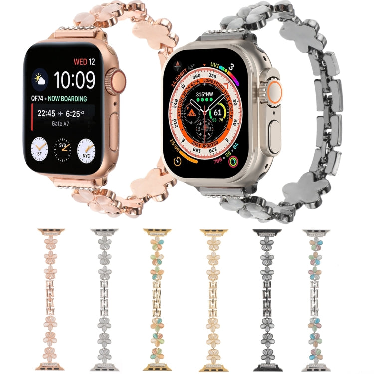 Pulseira de Relógio em Liga de Zinco com Flor de 5 Pétalas, Para Apple Watch 42mm, Para Apple Watch 38mm