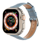 Slim Crocodile Leather Watch Band, For Apple Watch SE 2023 44mm, For Apple Watch SE 2023 40mm, For Apple Watch Ultra 2 49mm, For Apple Watch Series 9 45mm, For Apple Watch Series 9 41mm, For Apple Watch Ultra 49mm