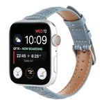 Pulseira de Relógio em Pele de Crocodilo Slim, Para Apple Watch Series 8 41mm, Para Apple Watch Series 8 45mm, Para Apple Watch SE 2022 40mm, Para Apple Watch SE 2022 44mm, Para Apple Watch Series 7 41mm, Para Apple Watch Series 7 45mm