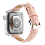 Pulseira de Relógio em Pele de Crocodilo Slim, Para Apple Watch Series 4 44mm, Para Apple Watch Series 4 40mm, Para Apple Watch Series 3 38mm, Para Apple Watch Series 3 42mm, Para Apple Watch Series 2 42mm, Para Apple Watch Series 2 38mm